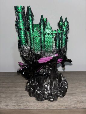 Bath & Body Green Metallic Castle Dragon Figurine with Black & Purple Dragon